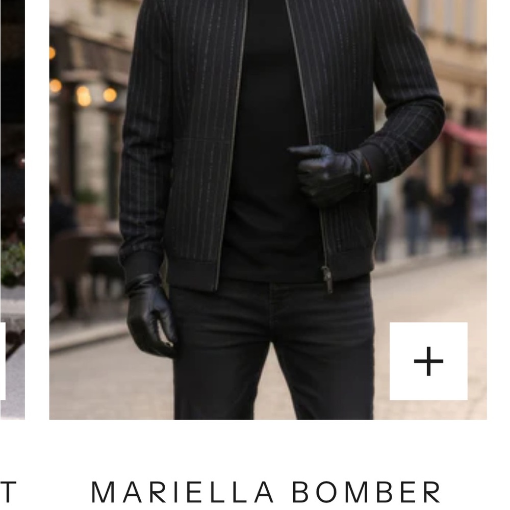 BARABAS MARELLA Striped Black Bomber Jacket